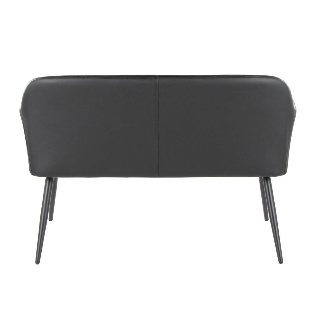 Daniella High Back Bench - Black Steel, Black PU