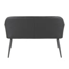 Daniella High Back Bench - Black Steel, Black PU