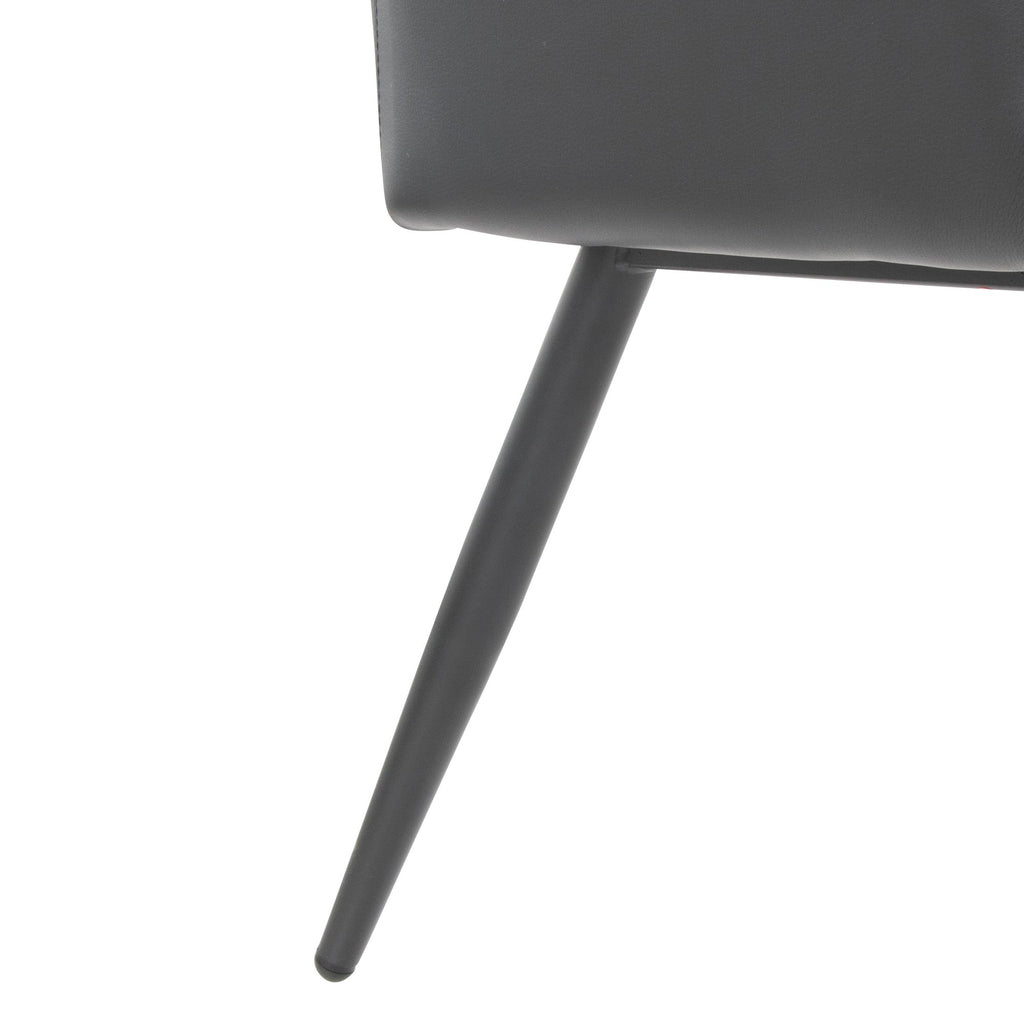 Daniella High Back Bench - Black Steel, Black PU