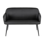 Daniella High Back Bench - Black Steel, Black PU