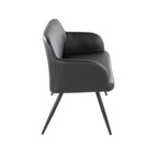 Daniella High Back Bench - Black Steel, Black PU
