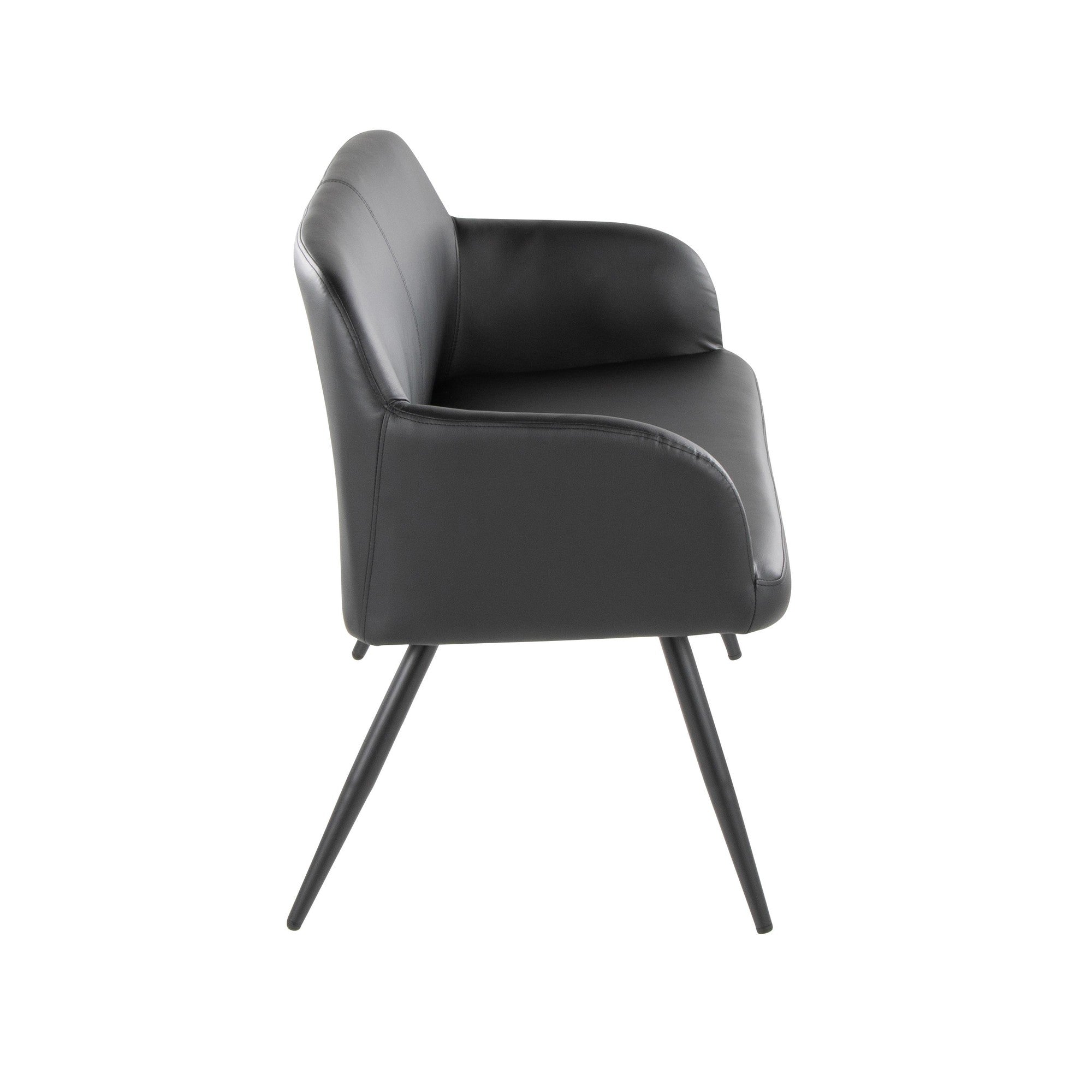 Daniella High Back Bench - Black Steel, Black PU