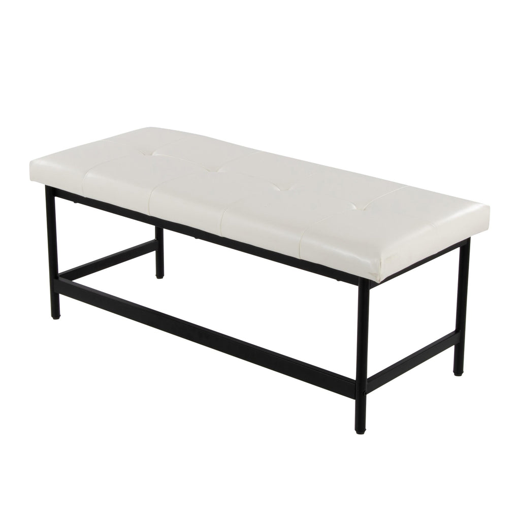 Fuji Bench - Black Metal, White PU