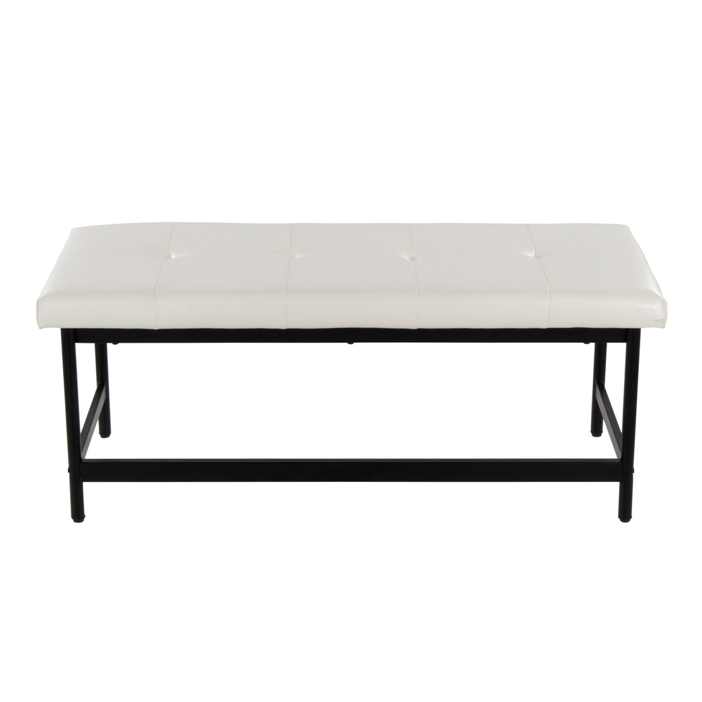 Fuji Bench - Black Metal, White PU