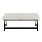 Fuji Bench - Black Metal, White PU