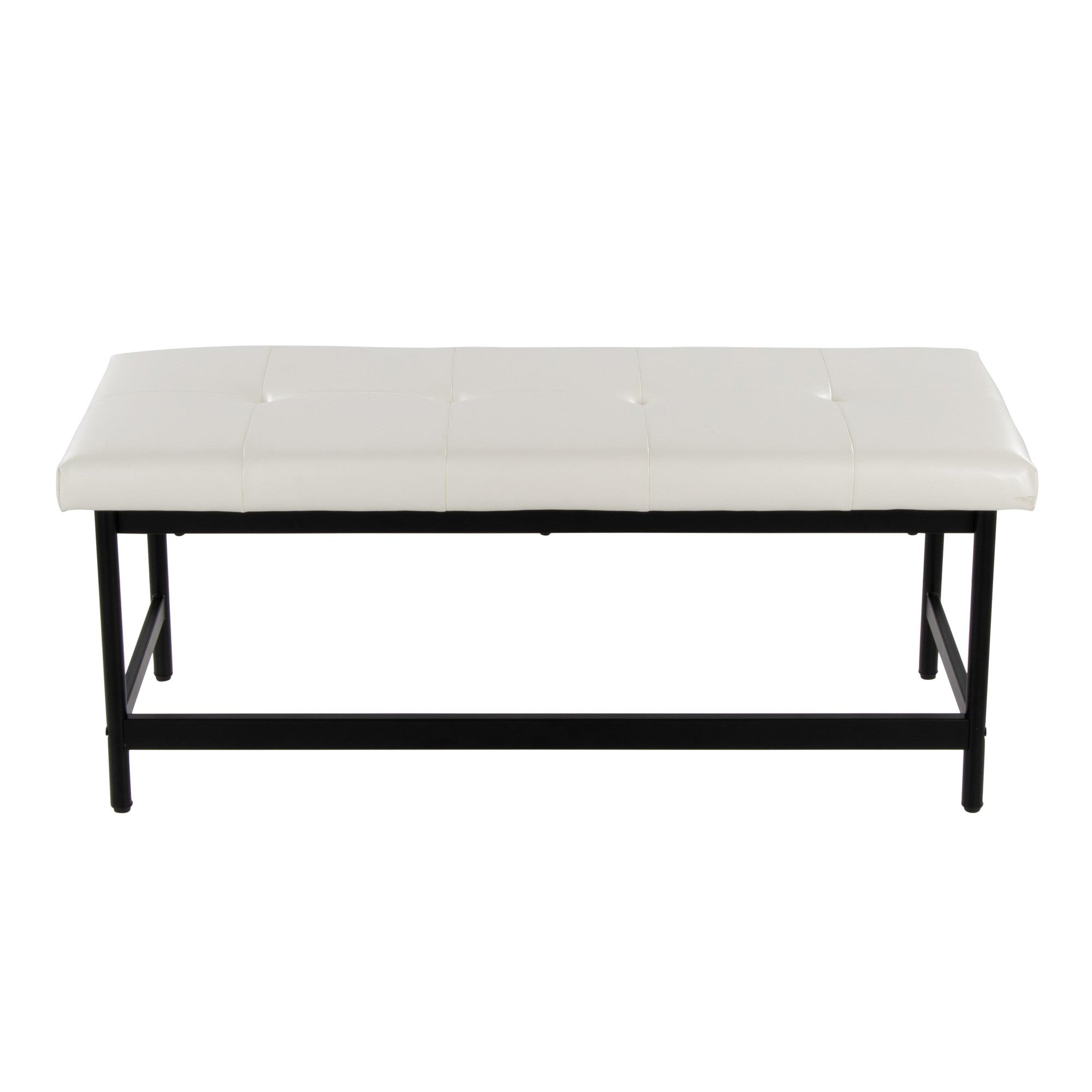 Fuji Bench - Black Metal, White PU