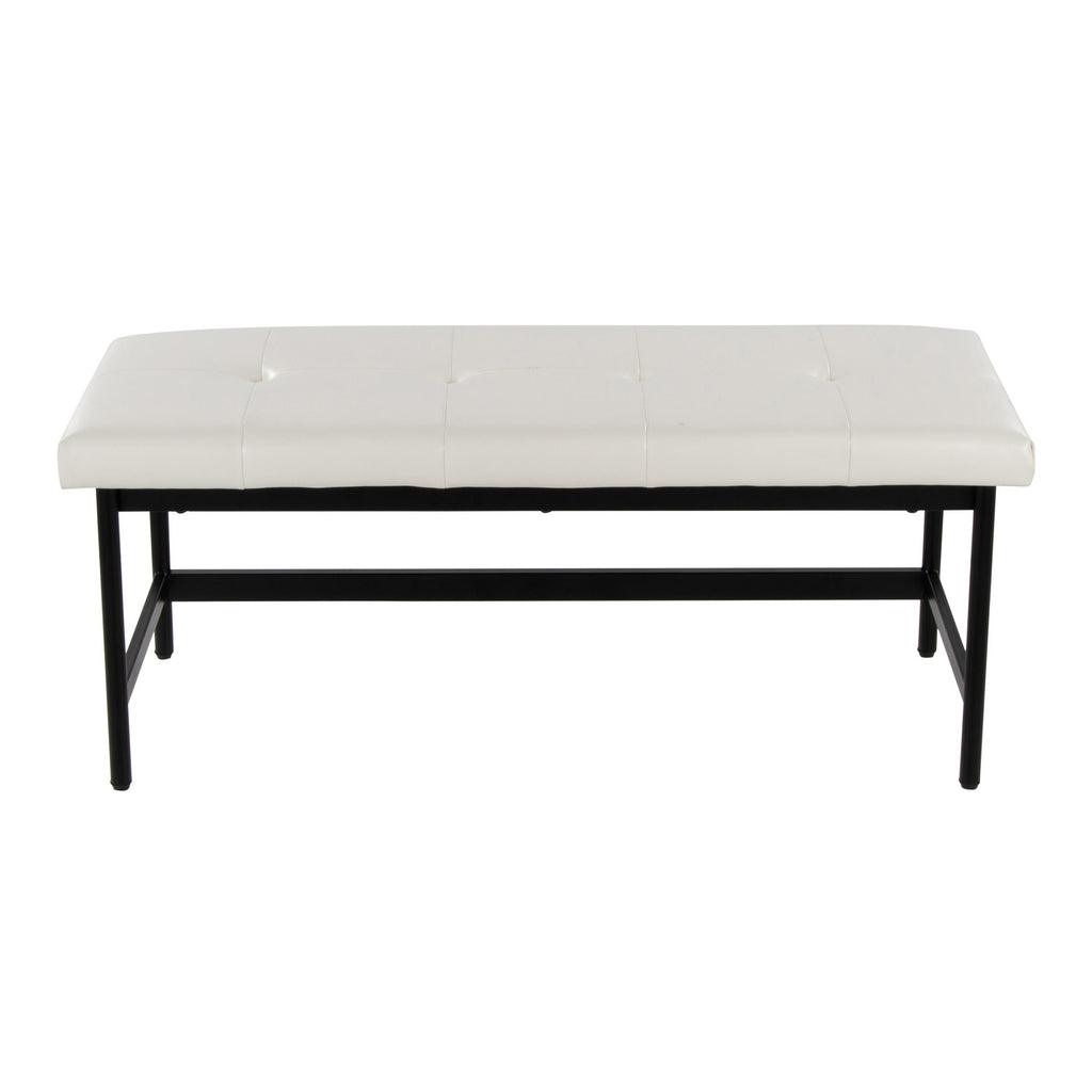 Fuji Bench - Black Metal, White PU