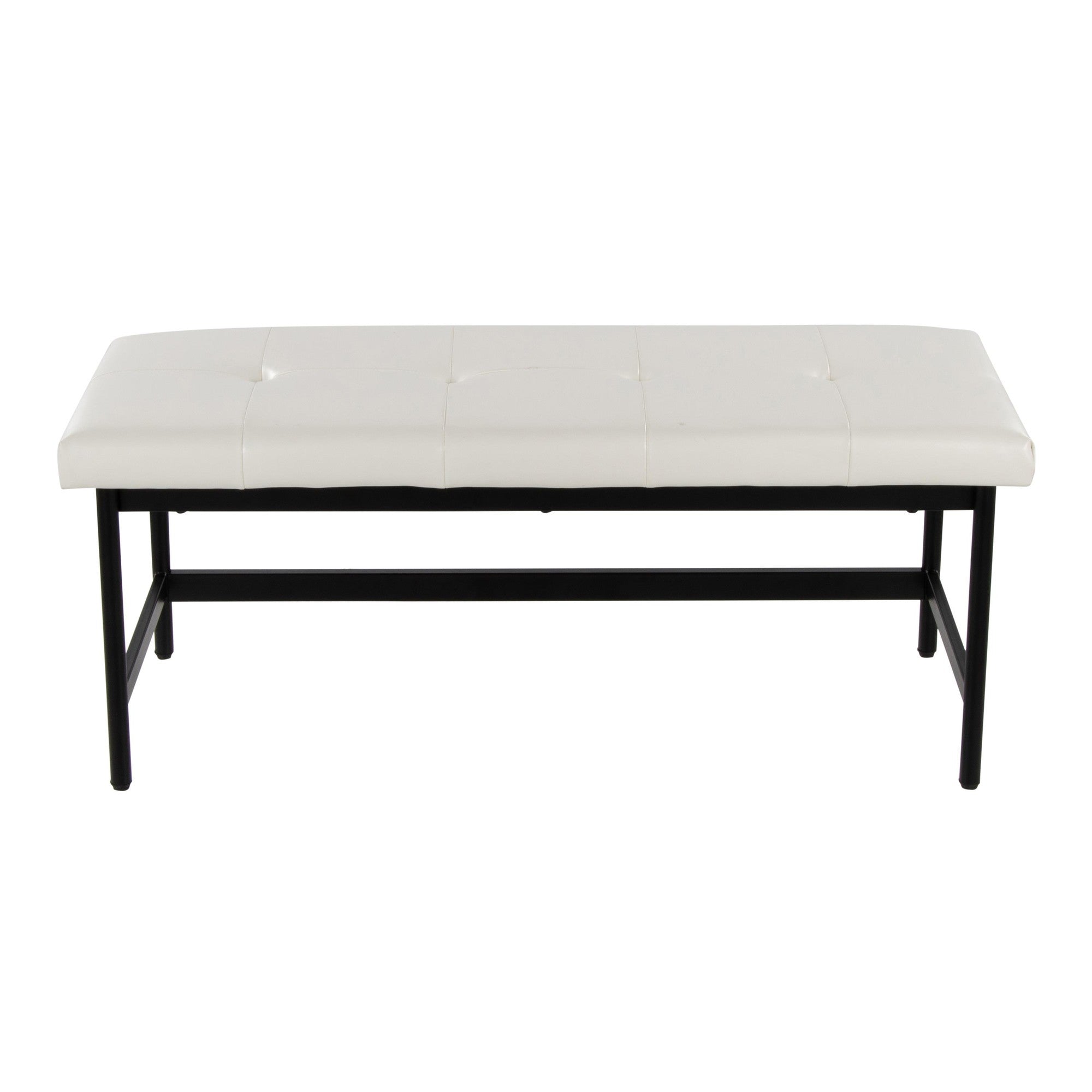 Fuji Bench - Black Metal, White PU