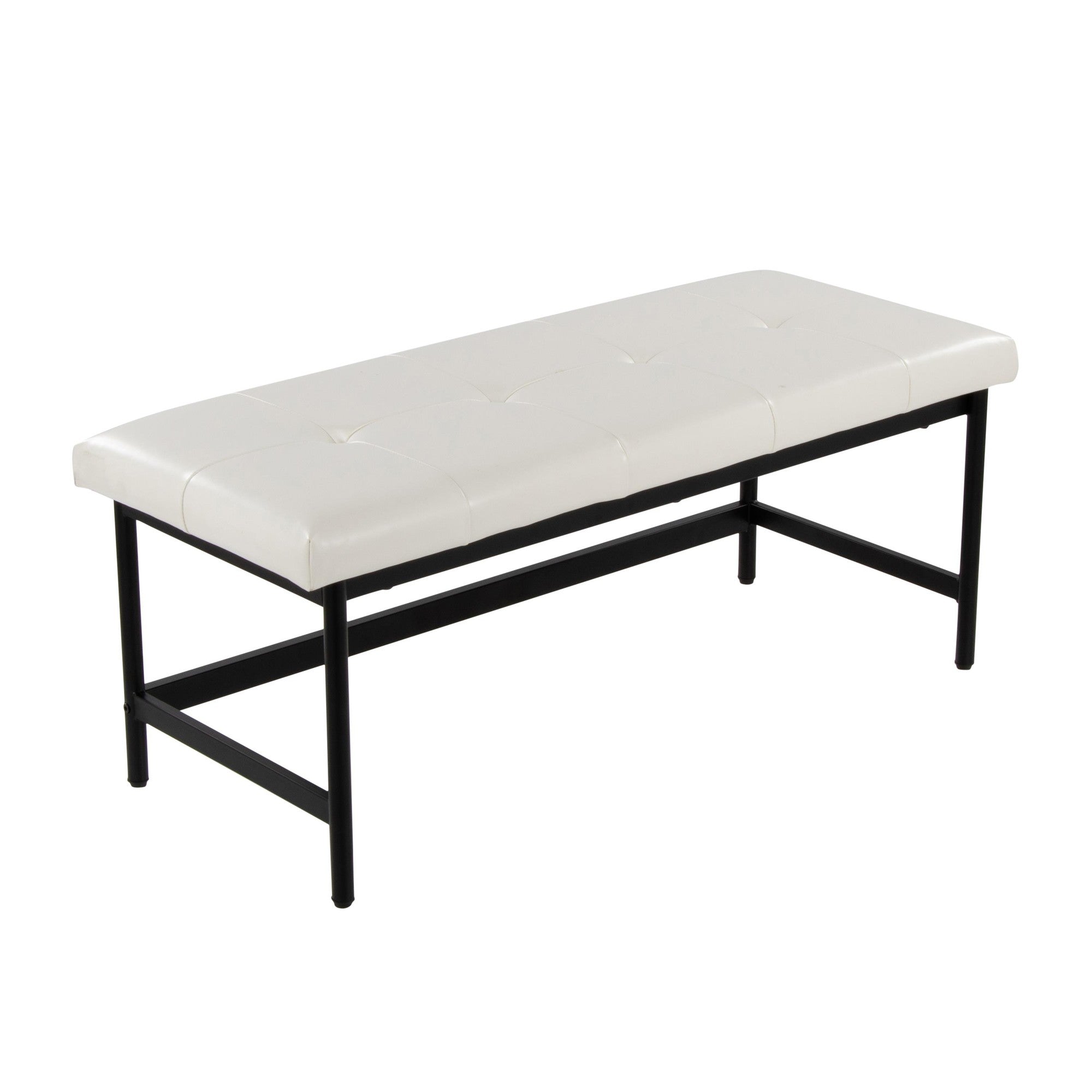 Fuji Bench - Black Metal, White PU