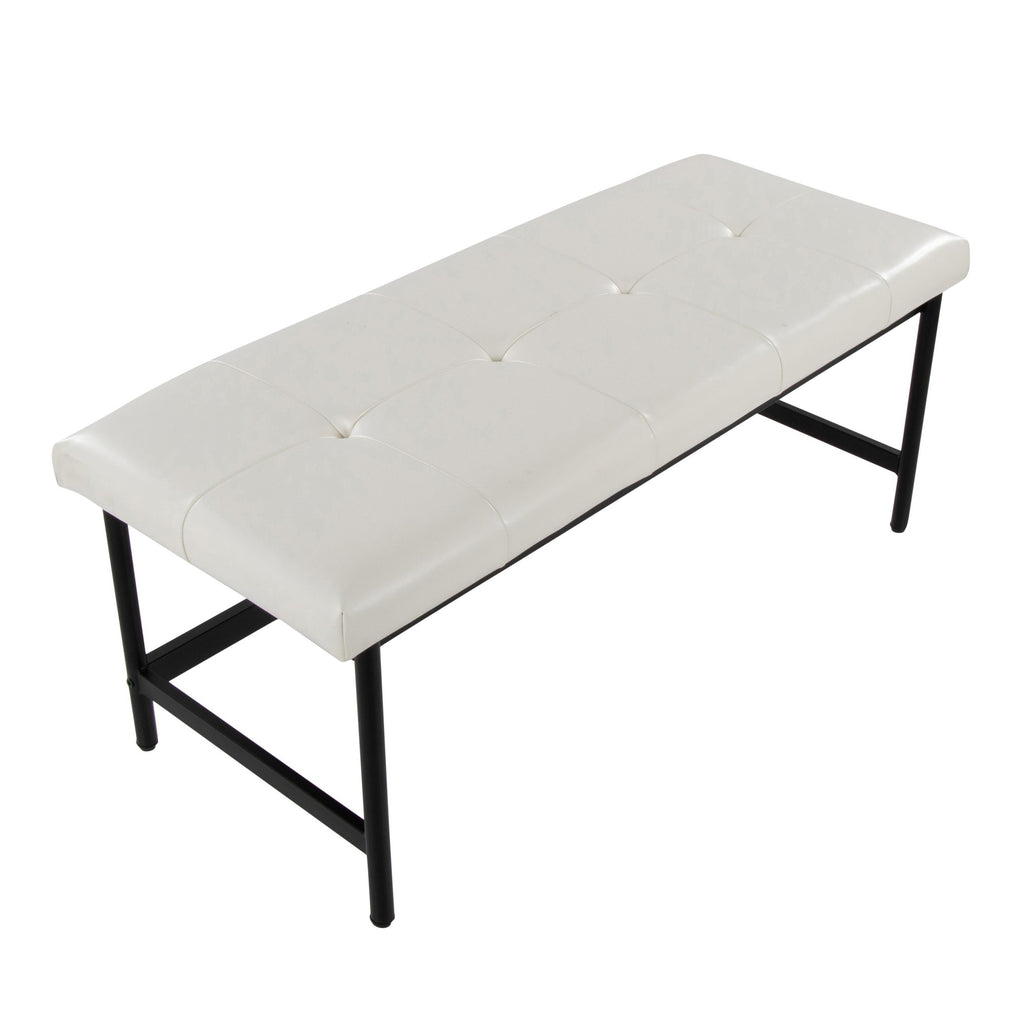 Fuji Bench - Black Metal, White PU