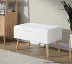 Storage Bench - Natural Wood, Cream Fabric