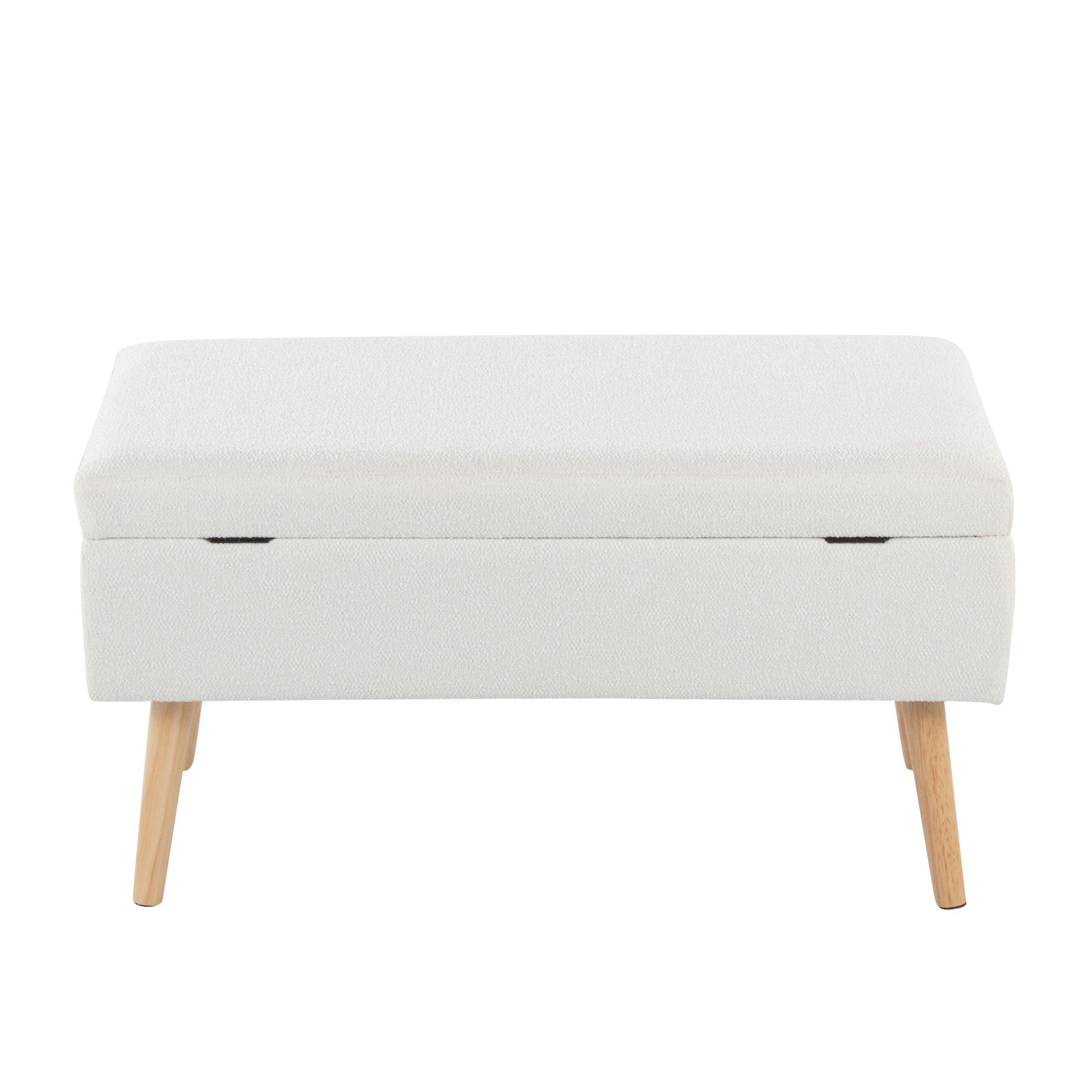 Storage Bench - Natural Wood, Cream Fabric