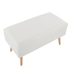Storage Bench - Natural Wood, Cream Fabric