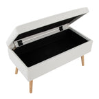 Storage Bench - Natural Wood, Cream Fabric