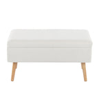 Storage Bench - Natural Wood, Cream Fabric