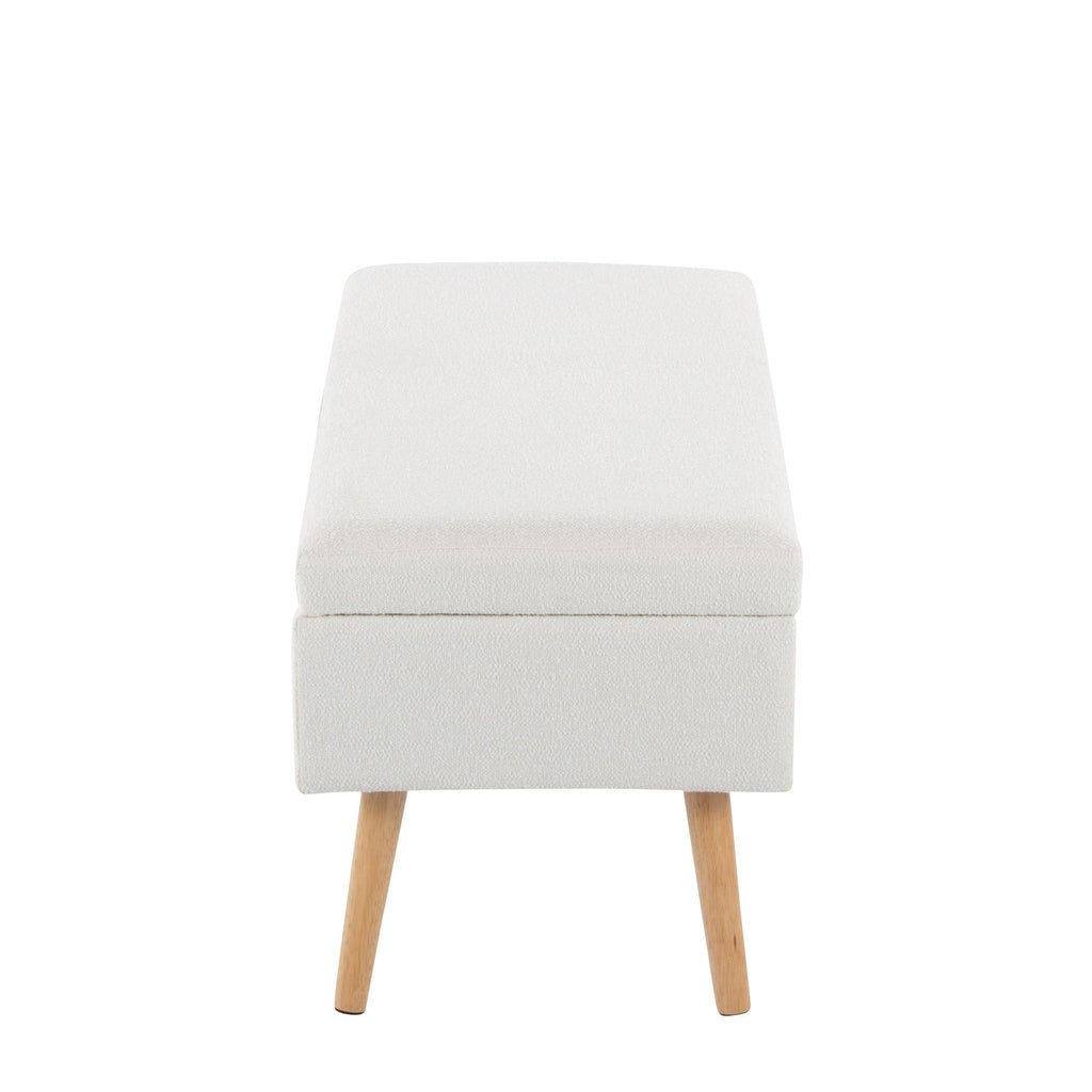 Storage Bench - Natural Wood, Cream Fabric