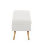 Storage Bench - Natural Wood, Cream Fabric