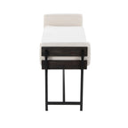 Kari Bench - Black Metal, Grey Wood, Cream Fabric
