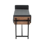 Kari Bench - Black Metal, Brown Wood, Black PU