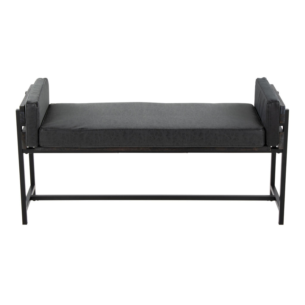 Kari Bench - Black Metal, Grey Wood, Black PU