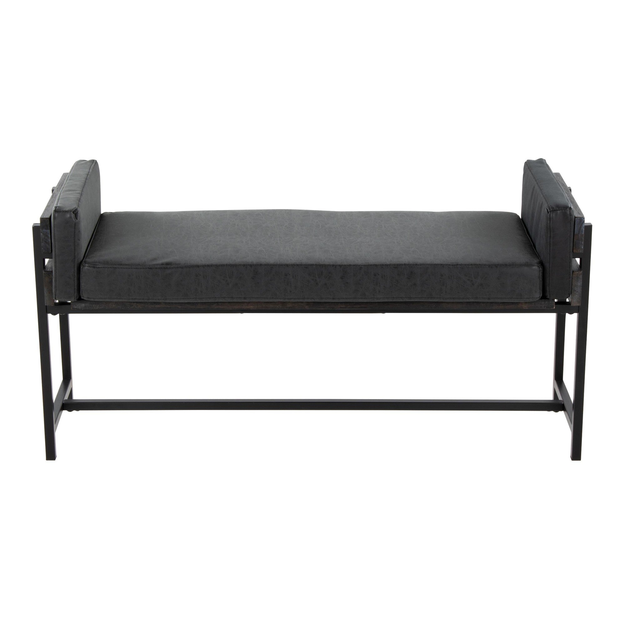 Kari Bench - Black Metal, Grey Wood, Black PU