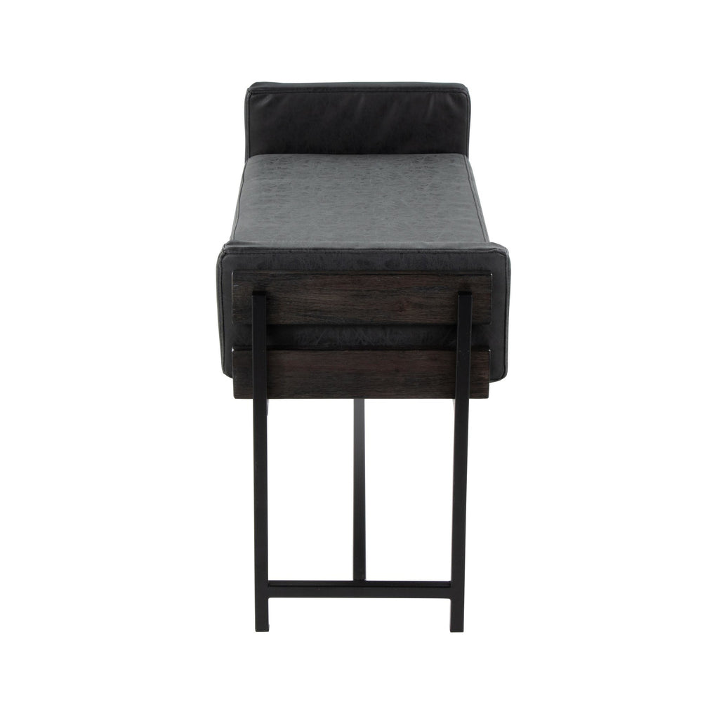 Kari Bench - Black Metal, Grey Wood, Black PU