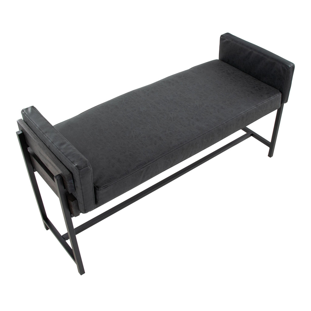 Kari Bench - Black Metal, Grey Wood, Black PU