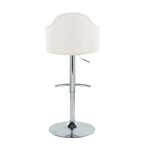 Ahoy Adjustable Barstool - Set of 2 - Chrome Metal, Cream Fabric