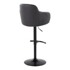 Boyne Adjustable Barstool - Set of 2 - Black Metal, Black PU