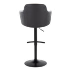 Boyne Adjustable Barstool - Set of 2 - Black Metal, Black PU