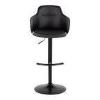 Boyne Adjustable Barstool - Set of 2 - Black Metal, Black PU