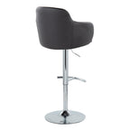 Boyne Adjustable Barstool - Set of 2 - Chrome Metal, Black PU