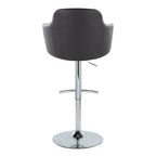 Boyne Adjustable Barstool - Set of 2 - Chrome Metal, Black PU