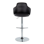 Boyne Adjustable Barstool - Set of 2 - Chrome Metal, Black PU