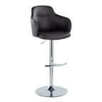 Boyne Adjustable Barstool - Set of 2 - Chrome Metal, Black PU
