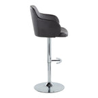 Boyne Adjustable Barstool - Set of 2 - Chrome Metal, Black PU