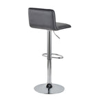 Casper Adjustable Barstool - Set of 2 - Chrome Metal, Black PU