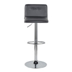 Casper Adjustable Barstool - Set of 2 - Chrome Metal, Black PU