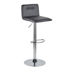 Casper Adjustable Barstool - Set of 2 - Chrome Metal, Black PU