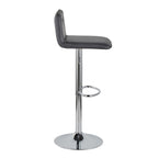 Casper Adjustable Barstool - Set of 2 - Chrome Metal, Black PU