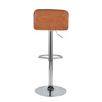 Casper Adjustable Barstool - Set of 2 - Chrome Metal, Camel PU