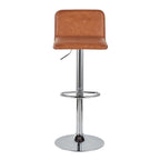 Casper Adjustable Barstool - Set of 2 - Chrome Metal, Camel PU