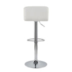 Casper Adjustable Barstool - Set of 2 - Chrome Metal, White PU