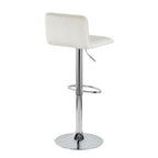 Casper Adjustable Barstool - Set of 2 - Chrome Metal, Cream Velvet