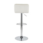 Casper Adjustable Barstool - Set of 2 - Chrome Metal, Cream Velvet