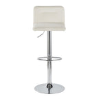 Casper Adjustable Barstool - Set of 2 - Chrome Metal, Cream Velvet