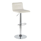 Casper Adjustable Barstool - Set of 2 - Chrome Metal, Cream Velvet