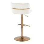Cinch Adjustable Barstool - Set of 2 - Gold Metal, Cream Velvet
