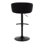 Claire Adjustable Barstool – Set of 2 - Black Metal, Black Velvet