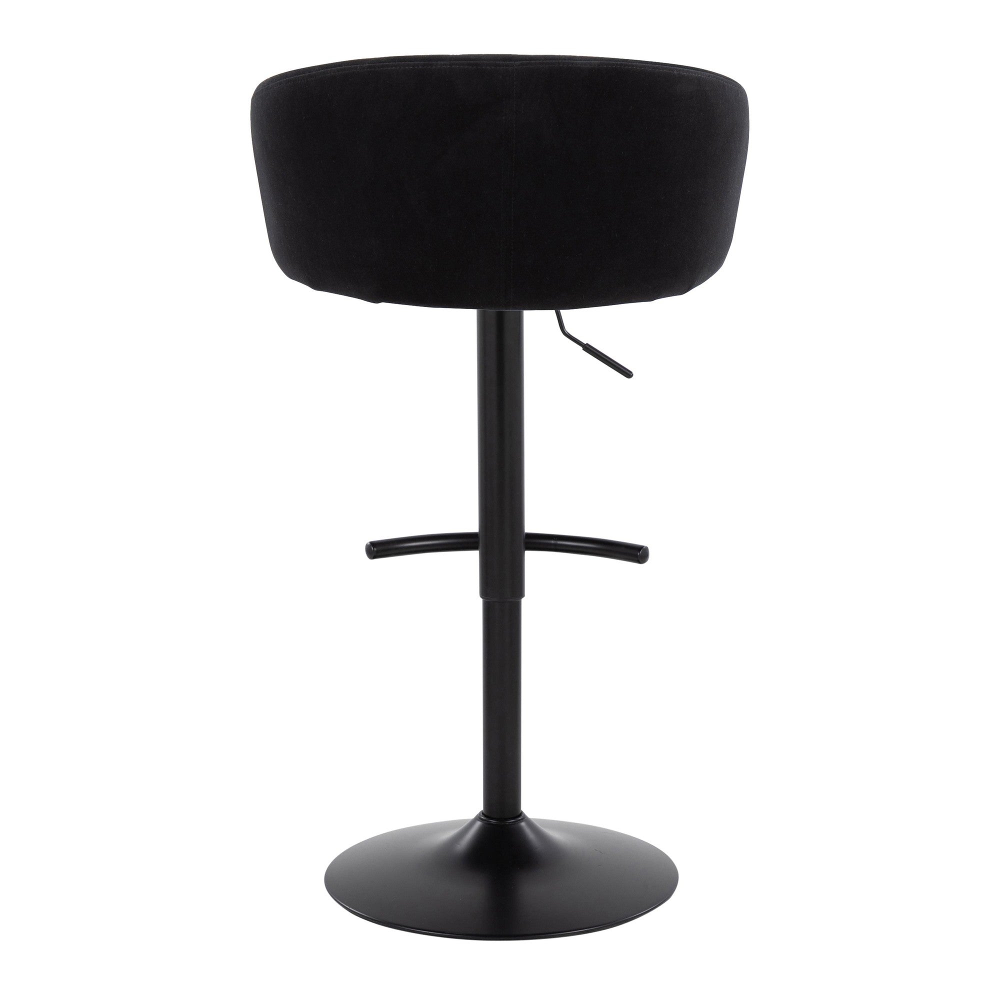 Claire Adjustable Barstool – Set of 2 - Black Metal, Black Velvet